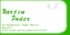 martin poder business card