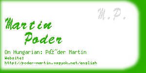 martin poder business card